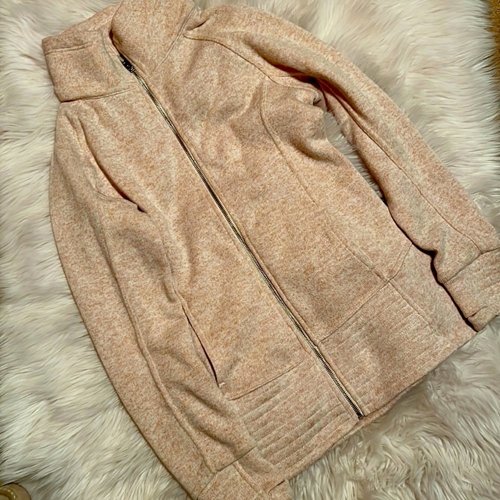 Thread and Supply Pink Full Zip Sweater